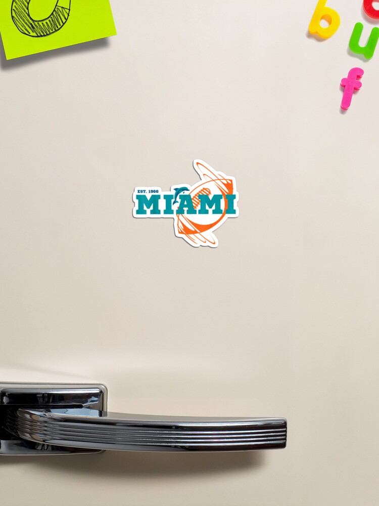 Miami DOLPHINS Fins Up Retro MAGNET - NFL Miami Vice Premium Vinyl sticker