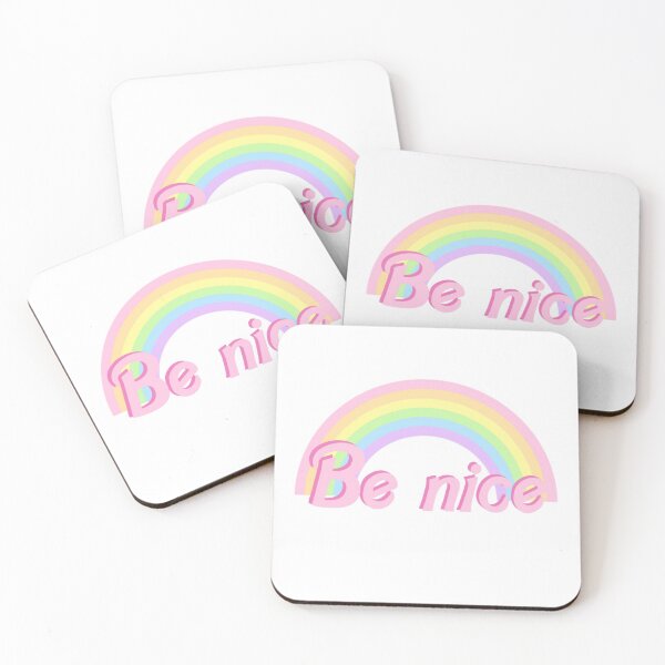 Item preview, Be nice rainbow pastel stickers - 90s - Retro - Cute - Positivity - Stickers - Clothing  designed and sold by rockicide.