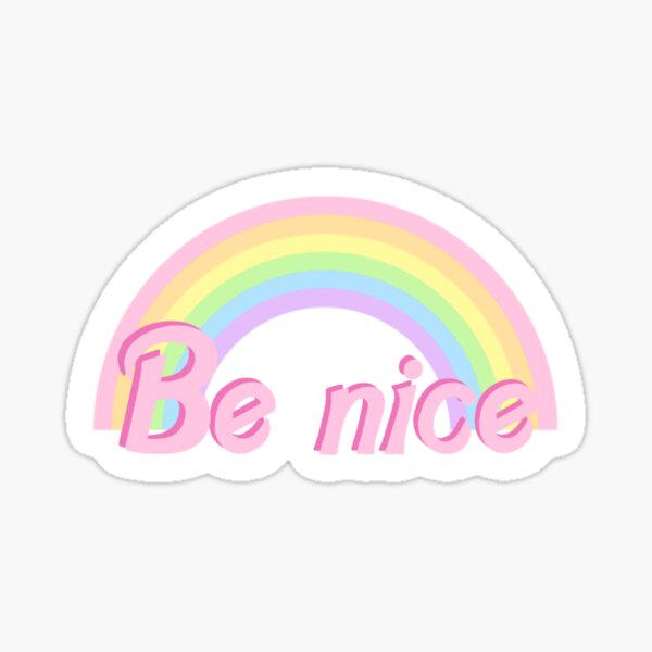 Item preview, Be nice rainbow pastel stickers - 90s - Retro - Cute - Positivity - Stickers - Clothing  designed and sold by rockicide.