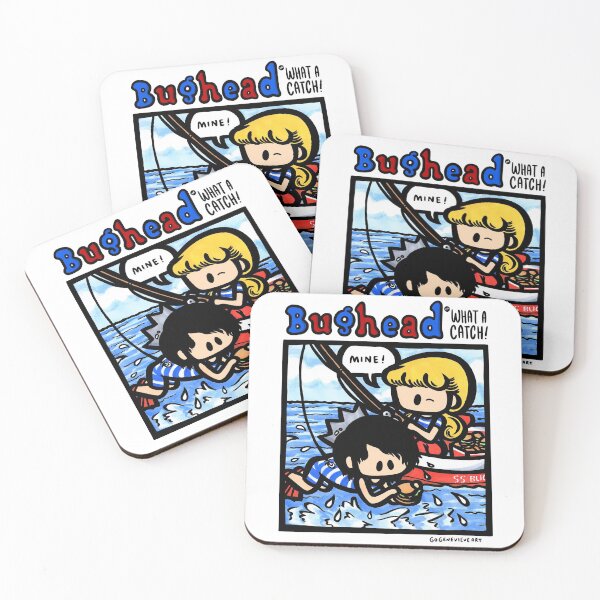 Item preview, Blonde Girl and Raven Boy Comics Pinup What a Catch designed and sold by gogenevieve.