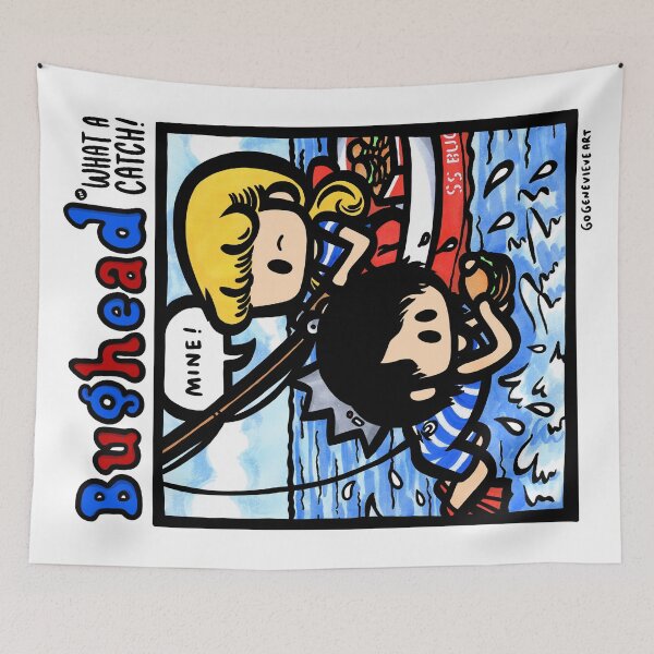Item preview, Blonde Girl and Raven Boy Comics Pinup What a Catch designed and sold by gogenevieve.
