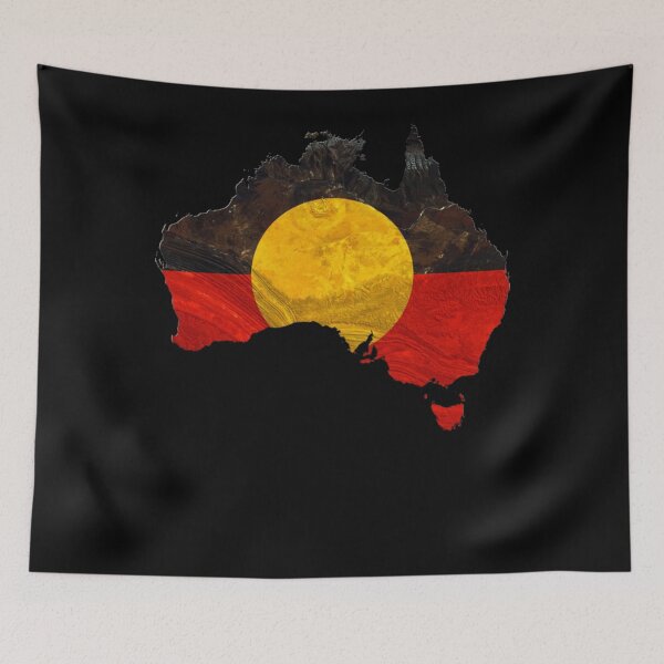 Item preview, Aboriginal Flag Australia map designed and sold by juarezmurray840.
