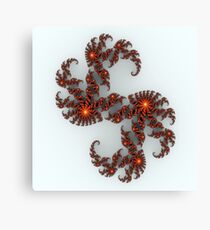 Orange Sunburst Fractal Canvas Print