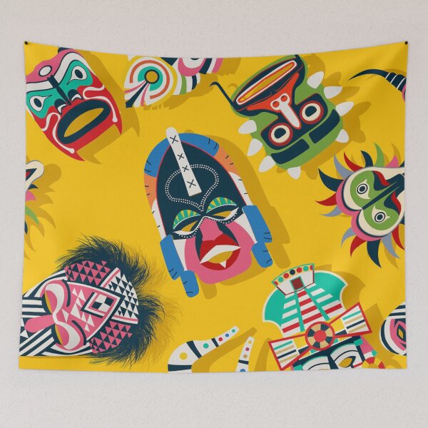 Item preview, Tribal Ethnic Mask Pattern designed and sold by yellowideas.