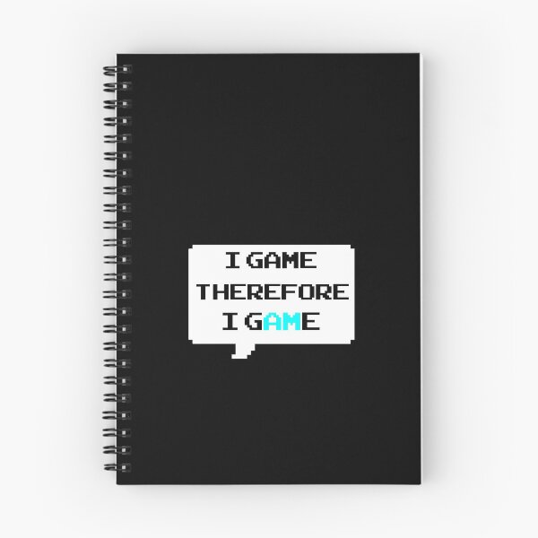 Item preview, I game therefore I am funny I game thefore I GAME pun gamer Classic retro arcade style Black, Bright Blue and White speech bubble (dark mode) designed and sold by Deegital18.