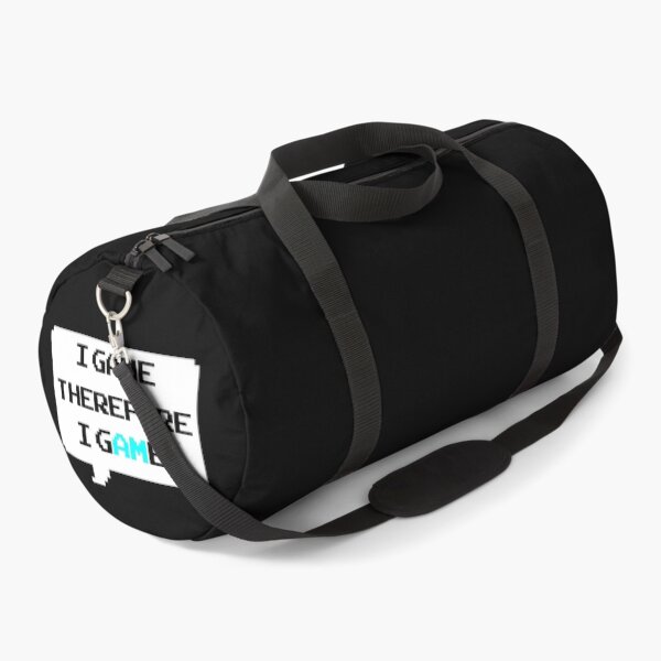 Item preview, I game therefore I am funny I game thefore I GAME pun gamer Classic retro arcade style Black, Bright Blue and White speech bubble (dark mode) designed and sold by Deegital18.