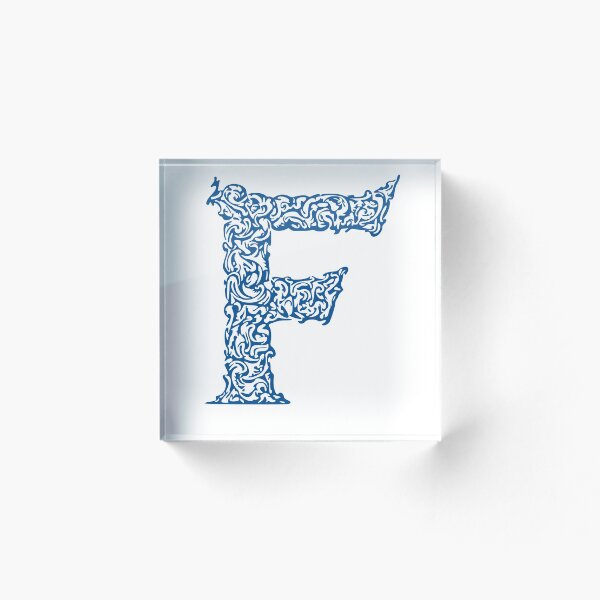 Aperçu de l'œuvre Monogramme bleu - Lettre «F» créée et vendue par RoamingRabbit.