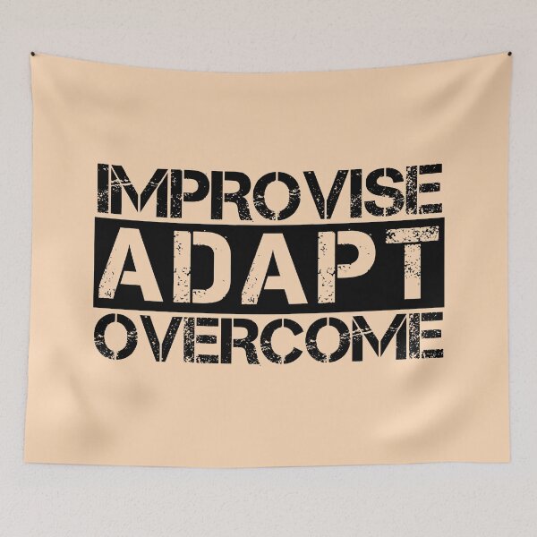 Item preview, Improvise adapt overcome Black, tan - motivational designed and sold by Honest-Quotes.