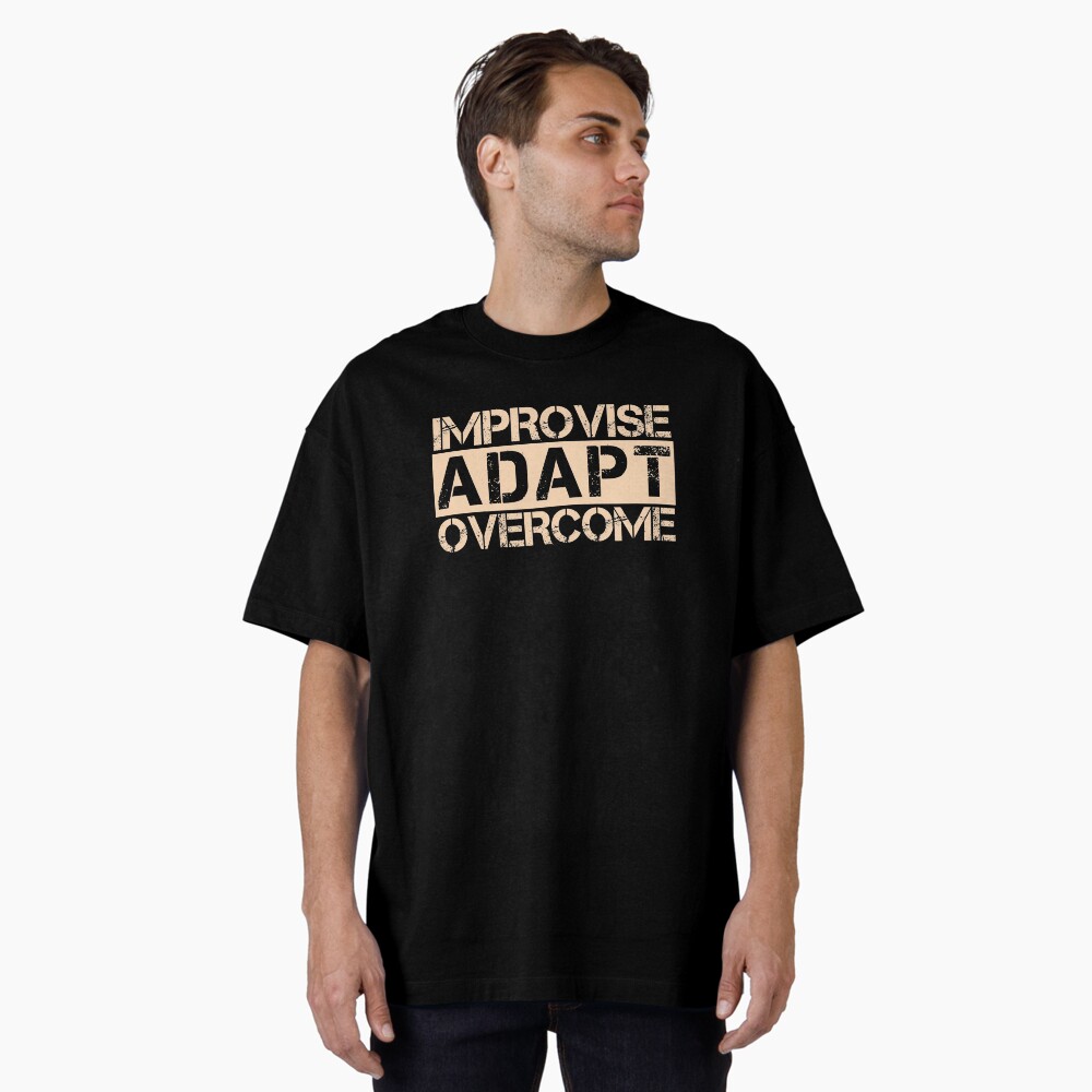 "Improvise adapt overcome Tan, black - motivational" Sticker for Sale ...