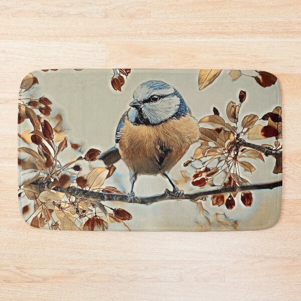 Item preview, Great tit on a branch, pencil sketch - style designed and sold by crea-homedesign.