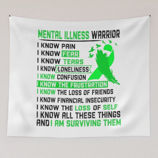 Item preview, I Am Mental Illness Warrior, I Know All These Things and I Am Surviving Them designed and sold by DianabellShop.