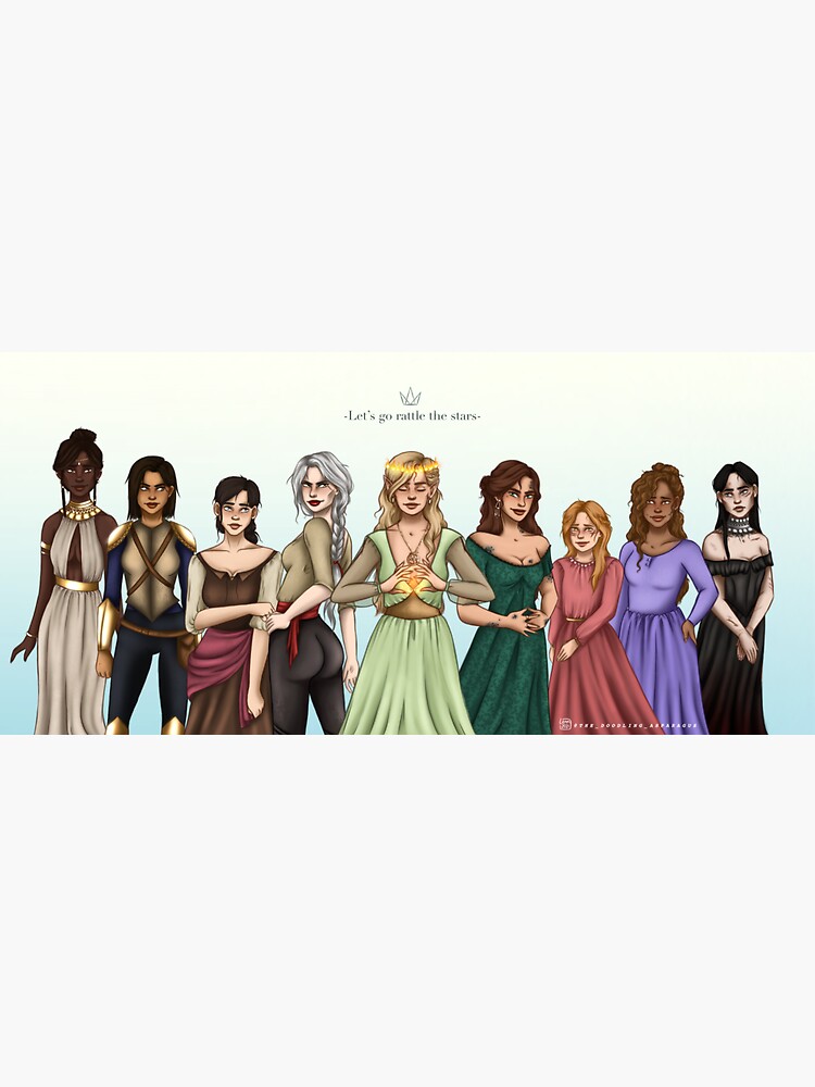 Throne Of Glass Ladies Print Sticker For Sale By Doodlinglenn Redbubble 4599