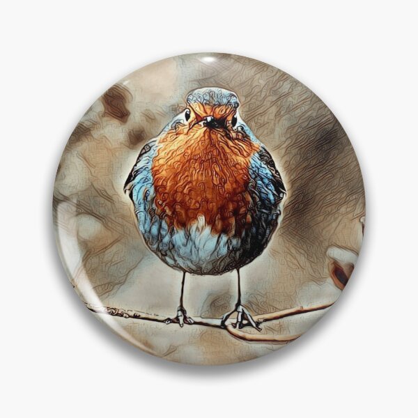 Item preview, Robin on a branch, pencil sketch - style designed and sold by crea-homedesign.