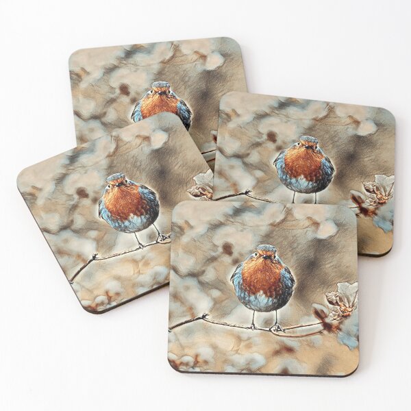 Item preview, Robin on a branch, pencil sketch - style designed and sold by crea-homedesign.
