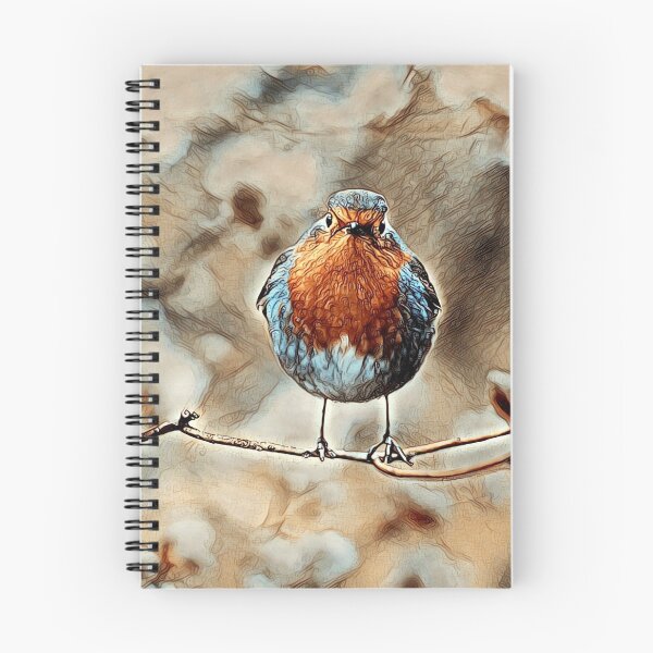 Item preview, Robin on a branch, pencil sketch - style designed and sold by crea-homedesign.