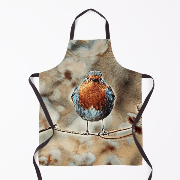 Item preview, Robin on a branch, pencil sketch - style designed and sold by crea-homedesign.