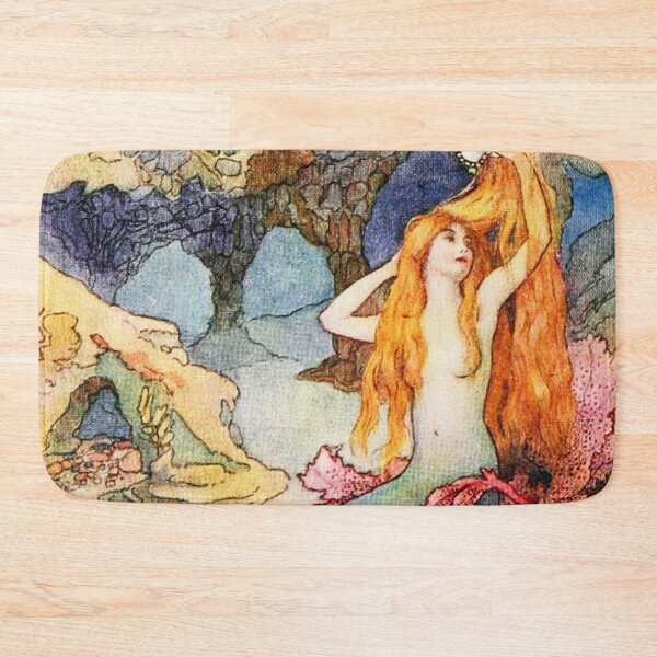 Artikelvorschau, A mermaid combing her hair illustration - Warwick Goble entworfen und verkauft von Vintage Designs +.