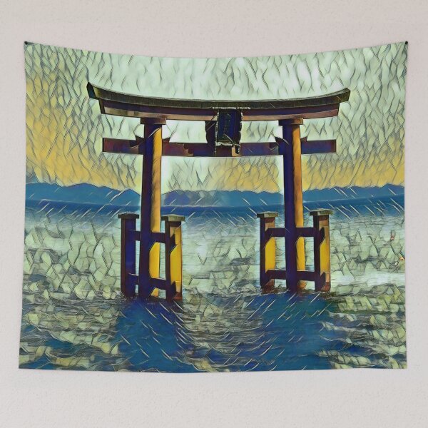 Item preview, Torii, Japanese architecture, glass optics, Tiffany style designed and sold by crea-homedesign.