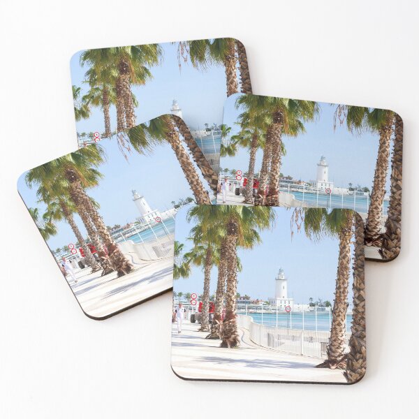Item preview, Malaga, Andalusia, Spain : sunlit waterfront promenade.  designed and sold by Rrrainbow.
