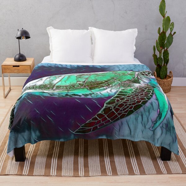 Item preview, diving sea turtle turtle, Tiffany style designed and sold by crea-homedesign.