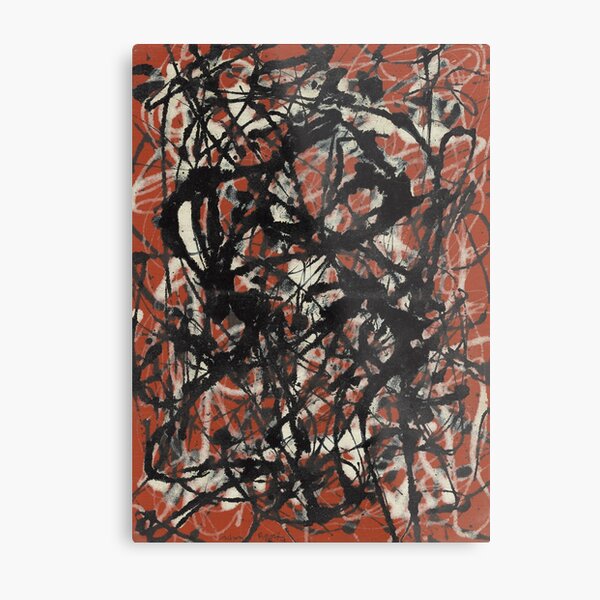 Free Form by Jackson Pollock. Abstract Expressionist painting. Metal Print