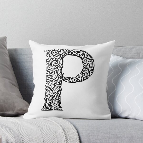 Artikelvorschau, Schwarzes Monogramm - Buchstabe "P" entworfen und verkauft von RoamingRabbit.