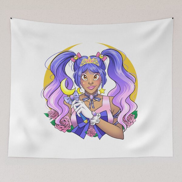 Item preview, Pretty Magical Moon Guardian with Roses designed and sold by FizzyVee.