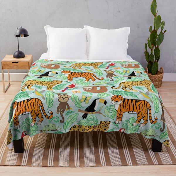 Item preview, Wild And Wonderful Jungle Friends - Mint Green Background designed and sold by Tangerine-Tane.