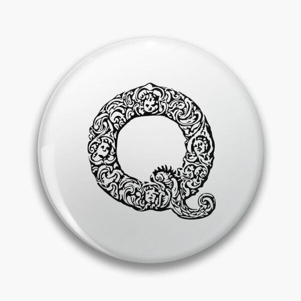 Artikelvorschau, Schwarzes Monogramm - Buchstabe "Q" entworfen und verkauft von RoamingRabbit.