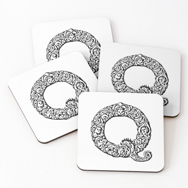 Artikelvorschau, Schwarzes Monogramm - Buchstabe "Q" entworfen und verkauft von RoamingRabbit.