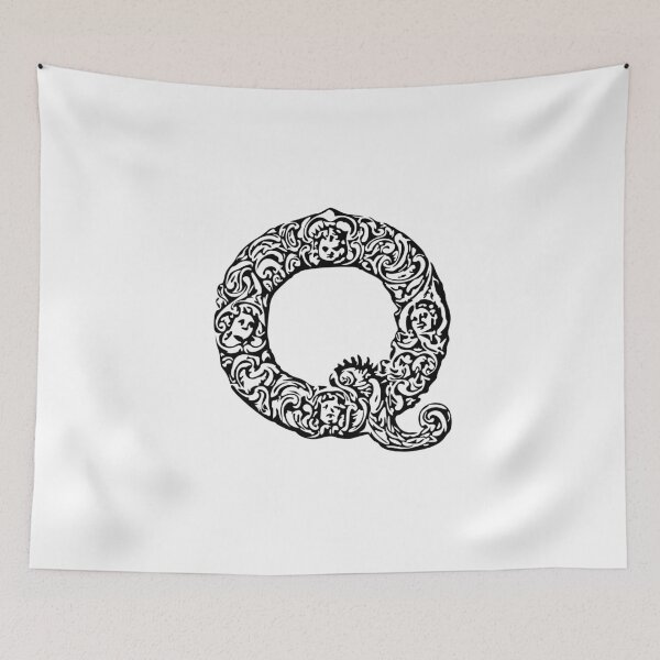 Item preview, Black Monogram - Letter "Q" designed and sold by RoamingRabbit.