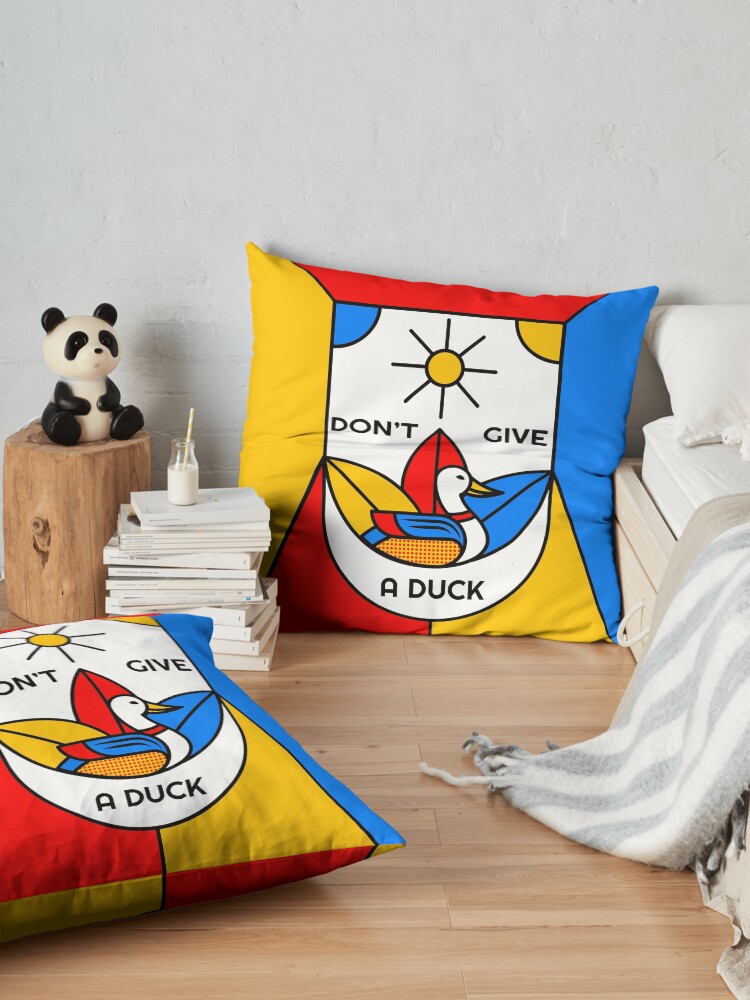Alternate view of Don't Give a Duck - The Subtle Art of Not Giving a Fuck - I Don't Give a Fuck - I Don't Care Floor Pillow