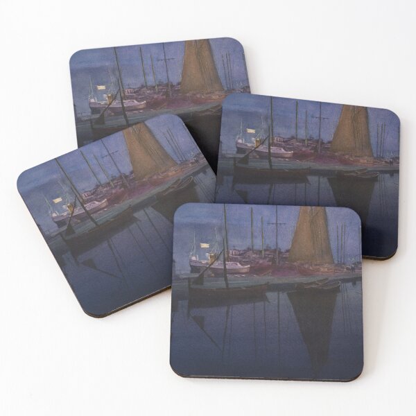 Item preview, Calm Summers night in the marina. Watercolour landscape - designed and sold by Einar Aasen.
