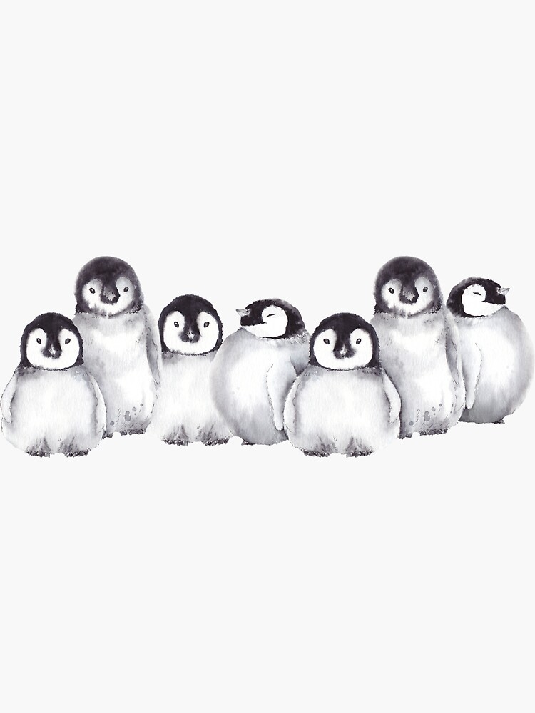 Thumbnail 3 of 3, Sticker, Family of Penguins designed and sold by jeannadano.