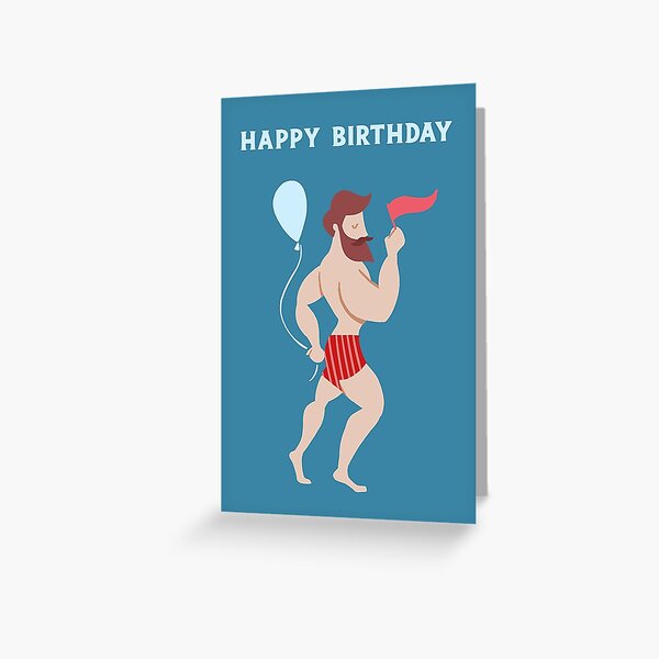 Naked Man Birthday Suit Greeting Card for Sale by lemonloco