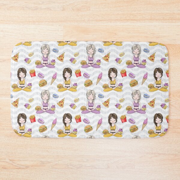 Item preview, Yoga Girls Lotus Pose Namaste Cheat Day Om Nom Nom designed and sold by CreativeBu.