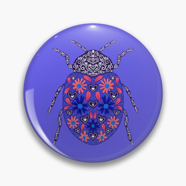 Artikelvorschau, Floral Ladybird | Coral and Purple entworfen und verkauft von RebeccaFlaherty.