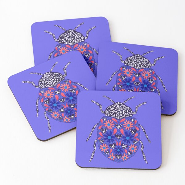 Artikelvorschau, Floral Ladybird | Coral and Purple entworfen und verkauft von RebeccaFlaherty.