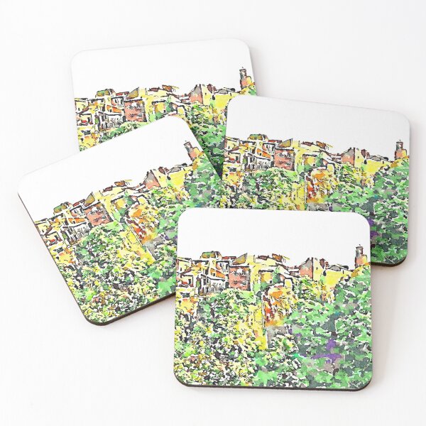 Item preview, Barbarano Romano: landscape with wood and village on the rock designed and sold by Giuseppe Cocco.