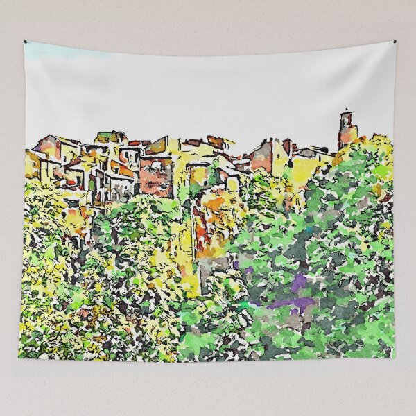 Item preview, Barbarano Romano: landscape with wood and village on the rock designed and sold by Giuseppe Cocco.