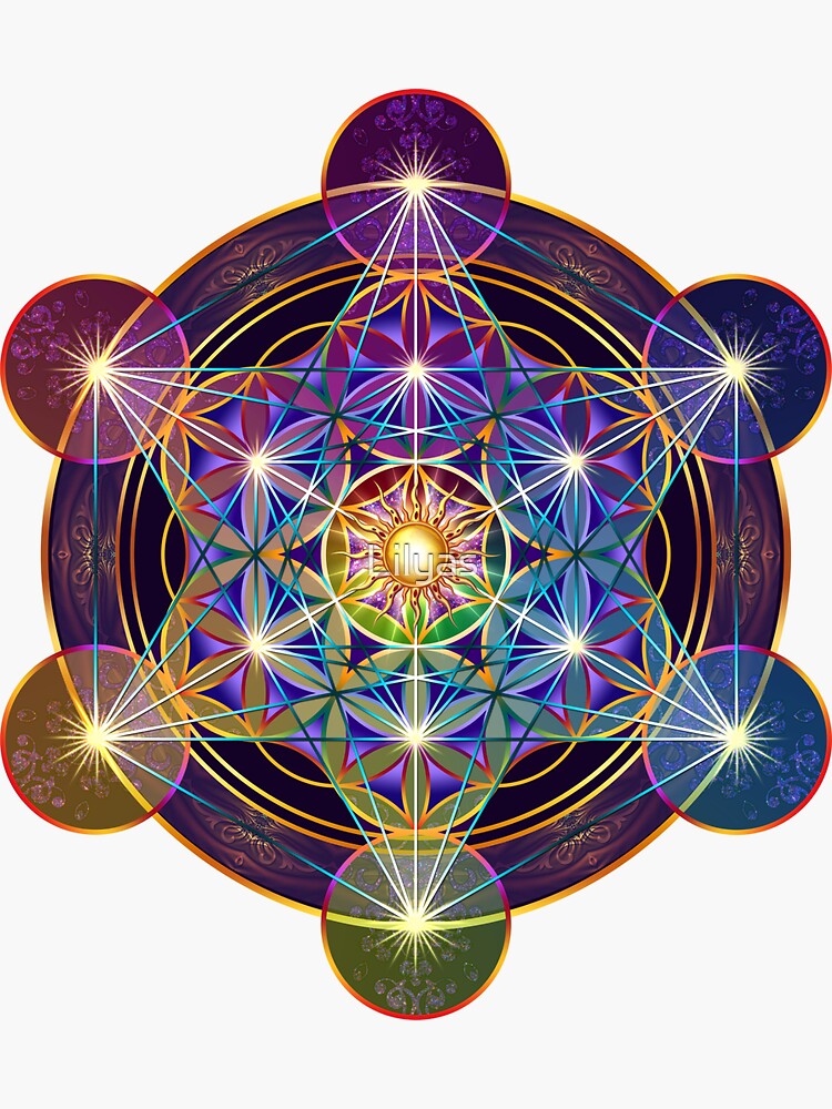 "Metatron's Cube Merkabah" Sticker for Sale by Lilyas Redbubble