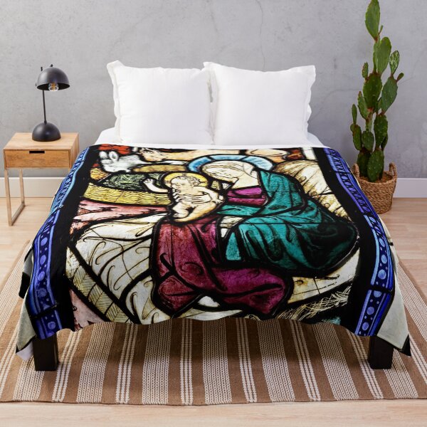 Item preview, Medieval Stained Glass Painting Nativity Scene Christmas designed and sold by worldways.