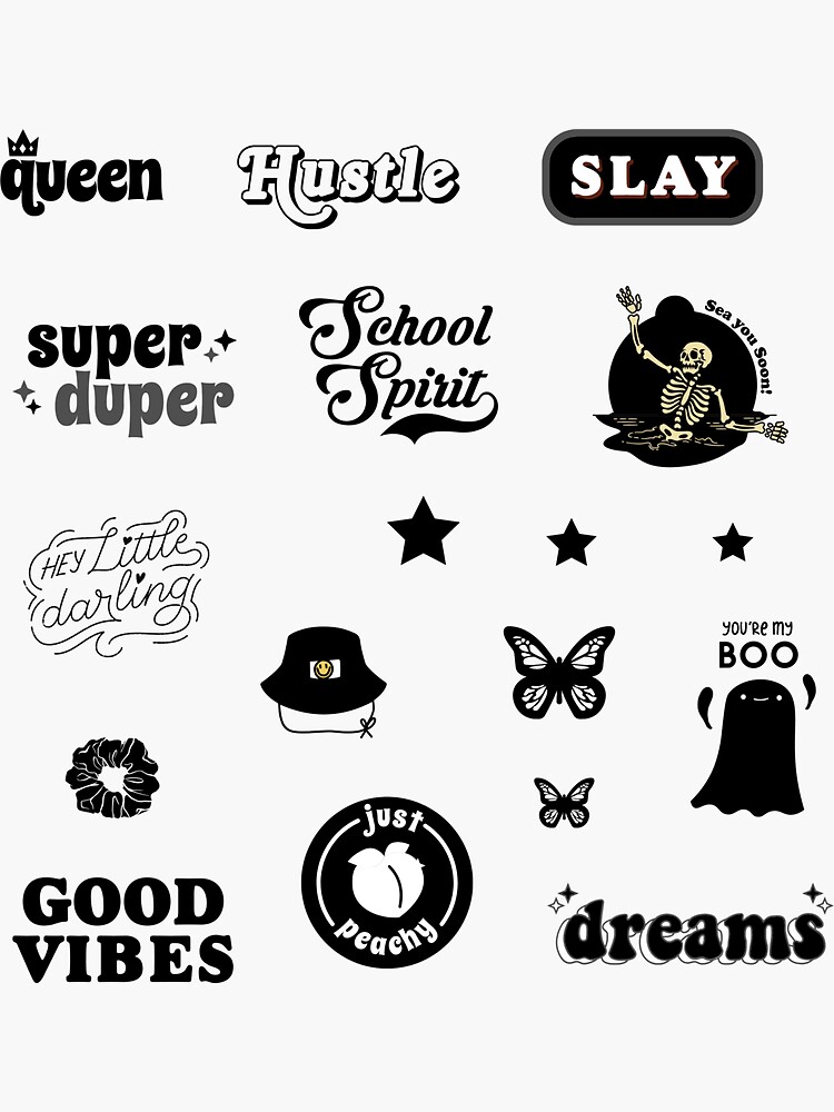 Cute black  Sticker for Sale by Hoetoons