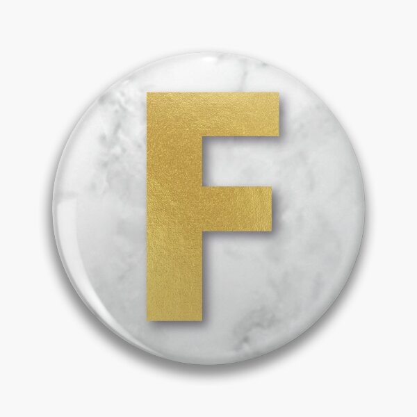 Item preview, Letter F Monogram, White Marble & Gold Letter designed and sold by Sketchbysim.