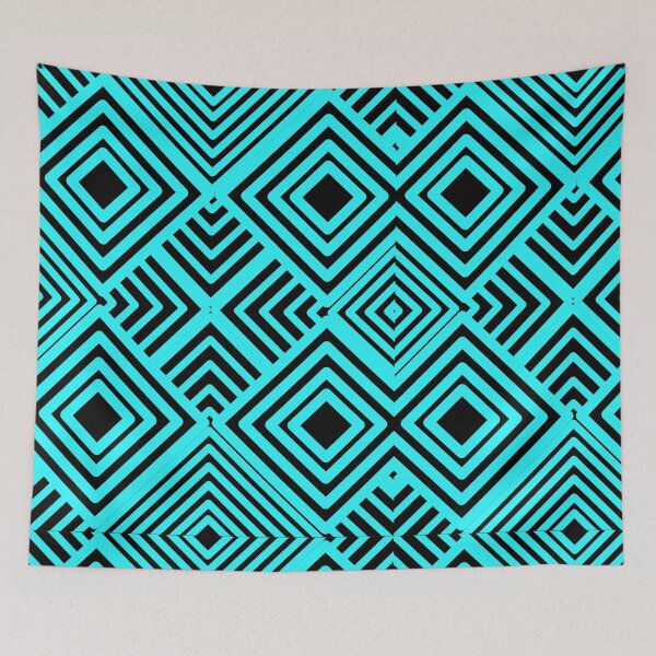 Item preview, geometric colourful psychedelic ripple pattern Blue designed and sold by kyds.
