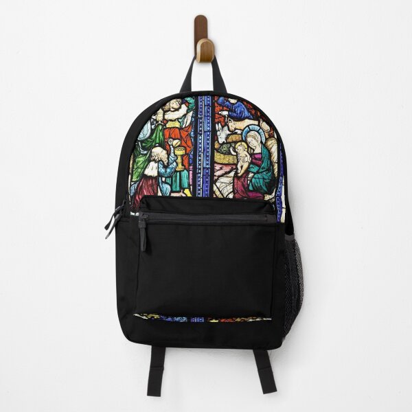 Item preview, Medieval Stained Glass Painting Nativity Adoration Scene Christmas designed and sold by worldways.