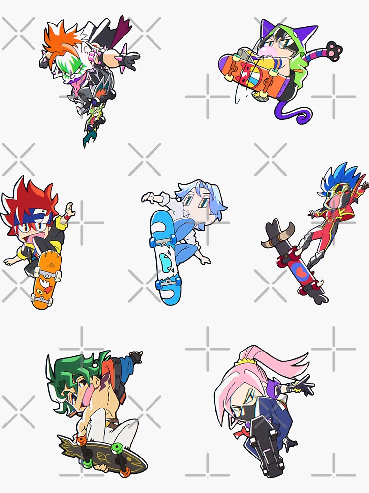Thumbnail 3 of 3, Sticker, Sk8 The Infinity Chibi Sticker pack designed and sold by FlimJim123.