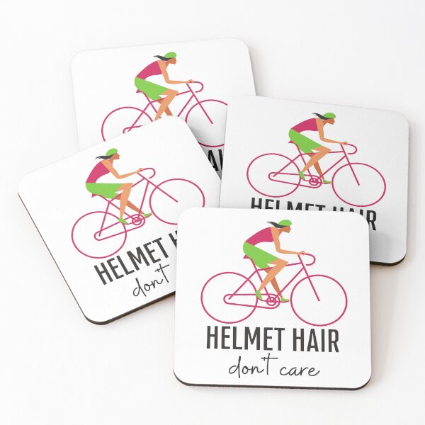 Item preview, Helmet hair, don't care! Female cyclist. designed and sold by JellyBeenzz.