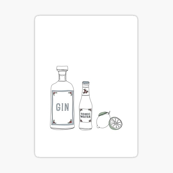 Item preview, Gin tonic and lime - Artwork designed and sold by GirlGangPrints.