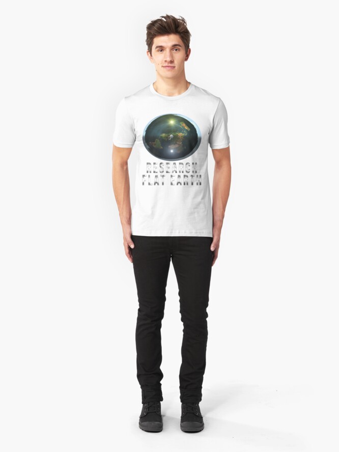 Alternate view of Research Flat Earth Slim Fit T-Shirt